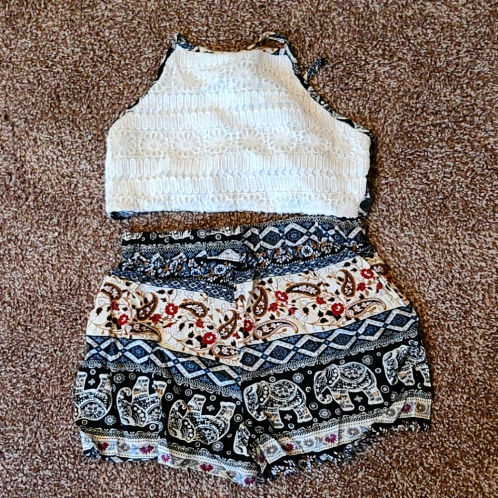 Bohemian top and shorts